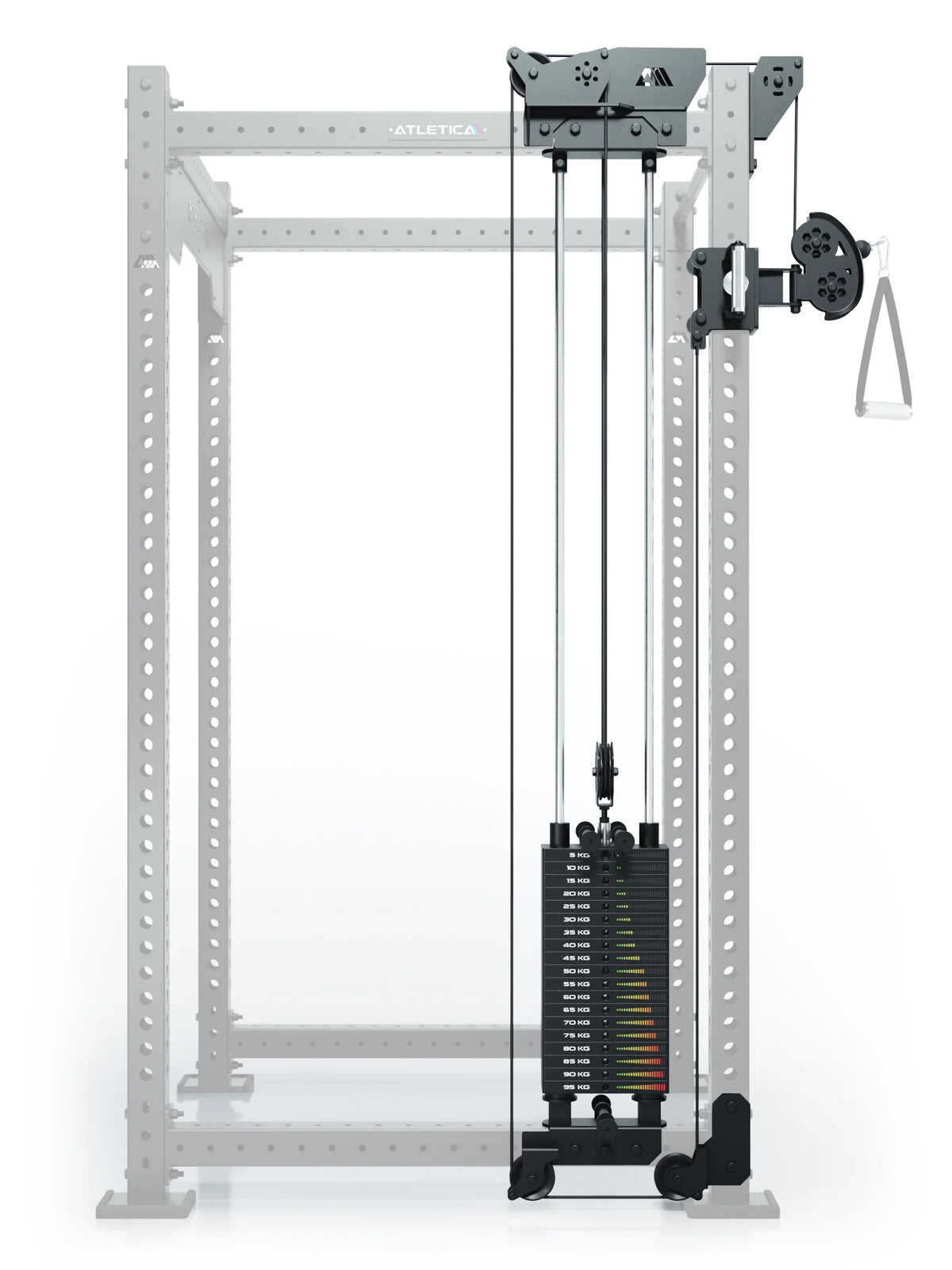 R8 Bradley Left - cable pulley attachment with 190 lb weight stack, for isolation exercises on the cable pulley