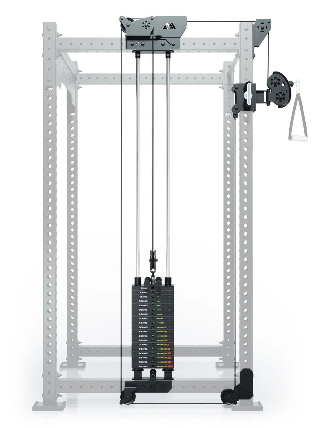 R8 Bradley Left - cable pulley attachment with 190 lb weight stack, for isolation exercises on the cable pulley