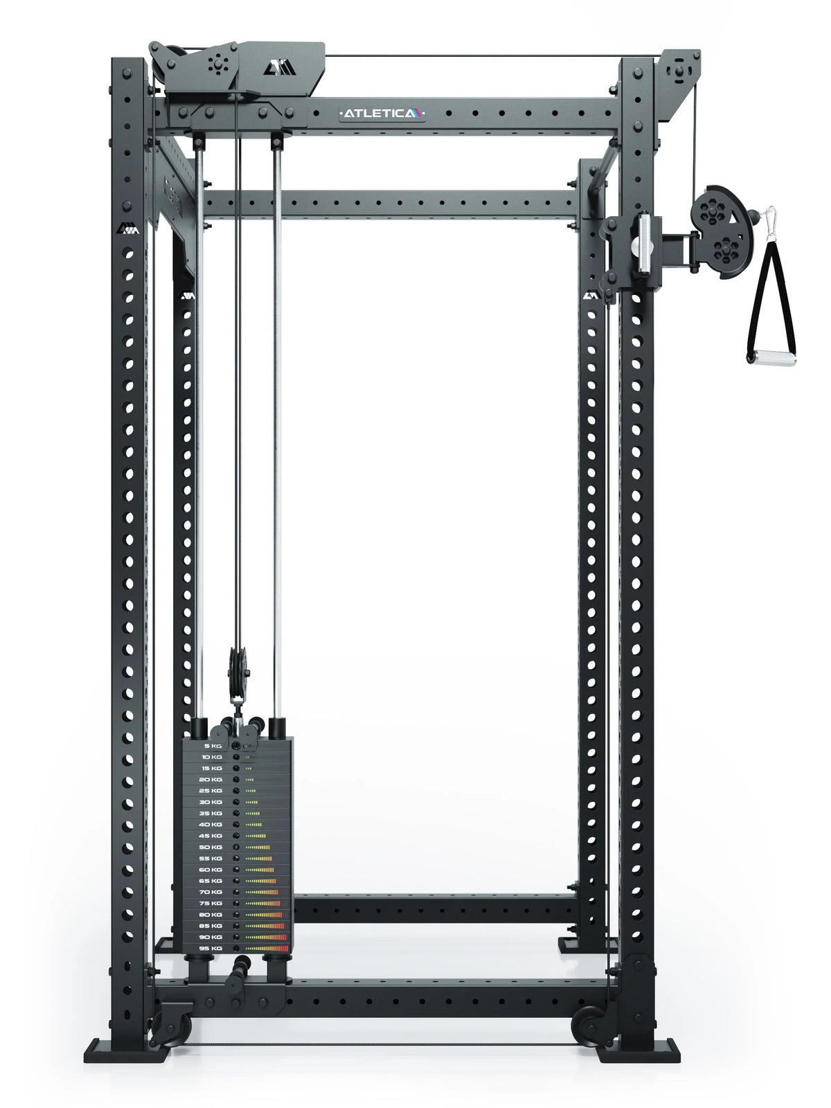 R8 Bradley cable pulley attachment left with two 210 lb weight stacks, for 43-inch crossbar