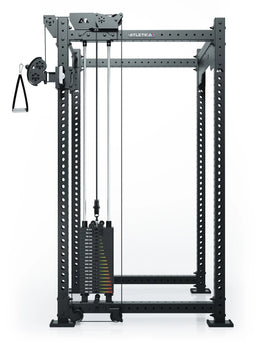 R8 Bradley - Black Cable Pulley Tower with Weight Stack, Handle