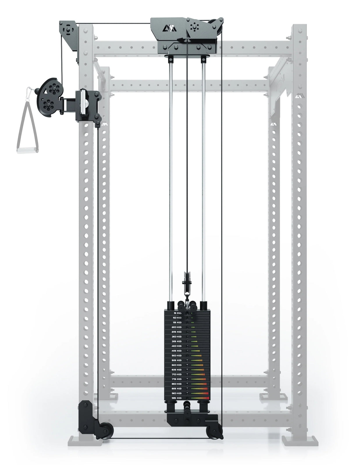 R8 Bradley Right - Cable pulley attachment 43-inch Crossbar with Weight Stack, for intensive isolation exercises on the cable pulley