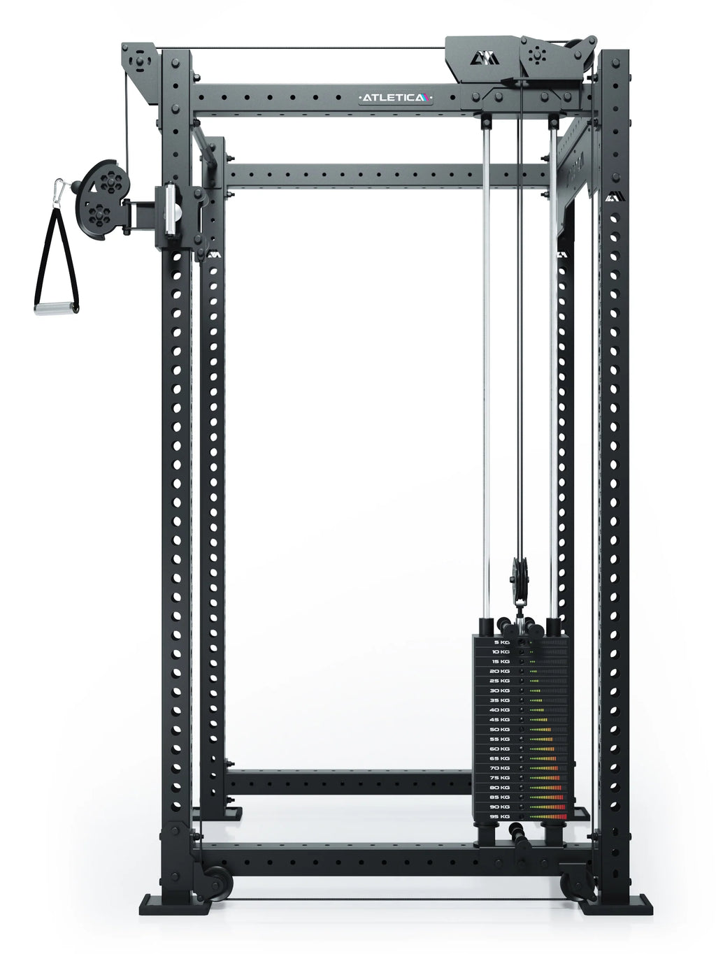R8 Bradley - Functional Trainer with Weight Stack, Handle on right, Perforated Sheet Frame