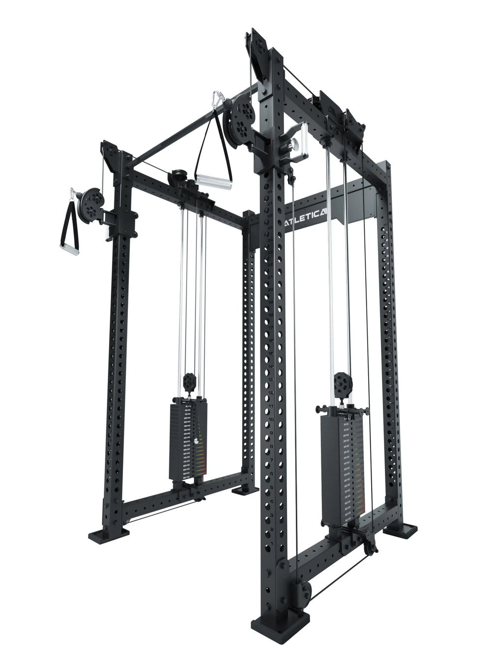 R8 Bradley Dual - Cable Pulley attachment with two weight stacks, 43-inch Crossbars, for isolation exercises on the Cable Pulley