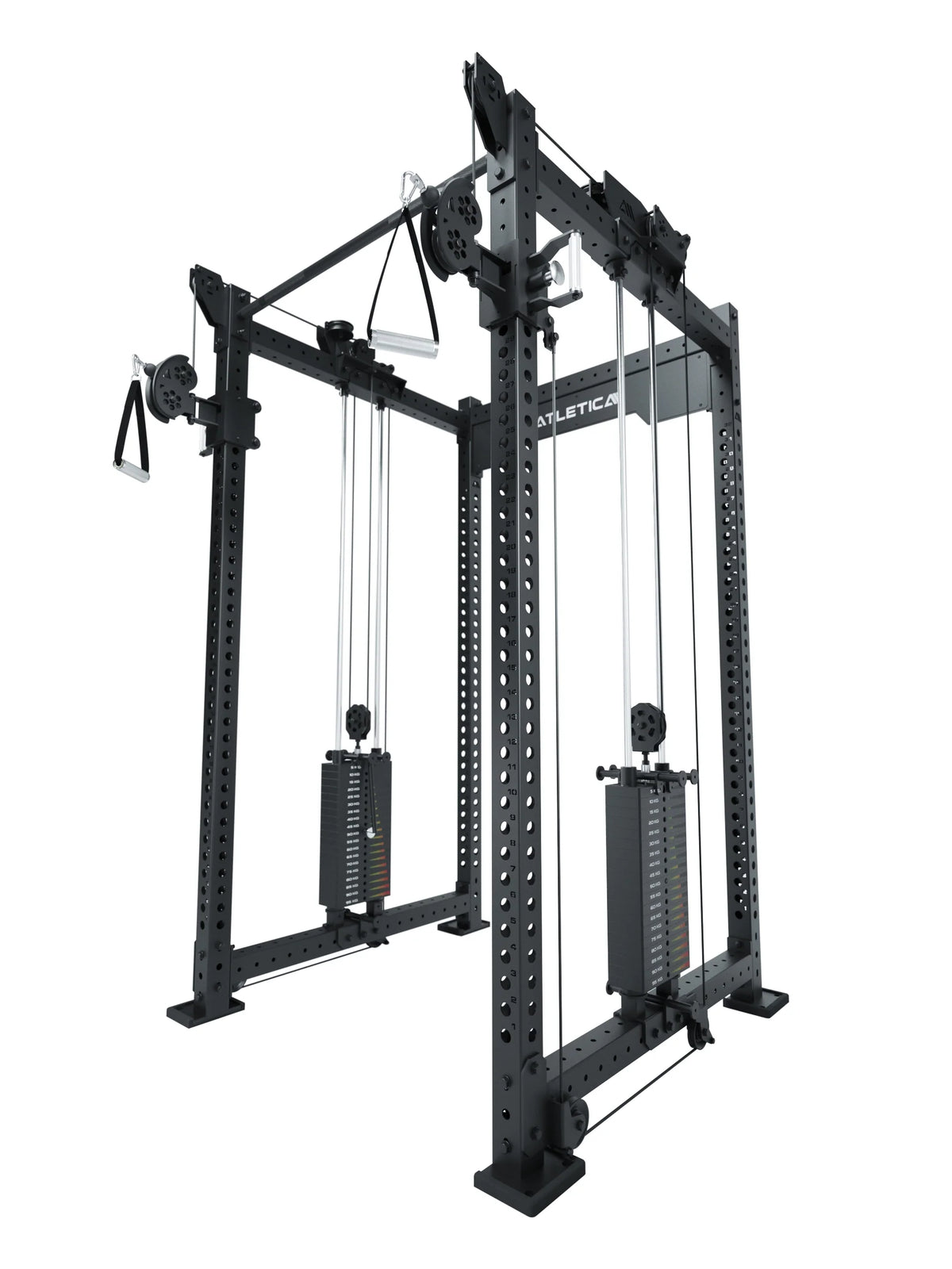 R8 Bradley Dual - Cable Pulley attachment with two weight stacks, 43-inch Crossbars, for isolation exercises on the Cable Pulley