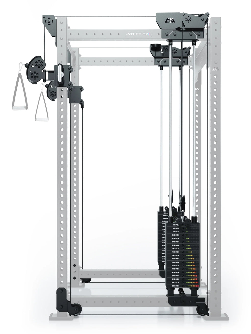 R8 Bradley Dual - Cable Pulley Attachment with two 190 lb Weight Stacks, for 43" Crossbar