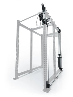 Atletica R8 Bradley 190 lb cable pulley attachment, right side, 30.5-inch crossbar, position 6, angled view