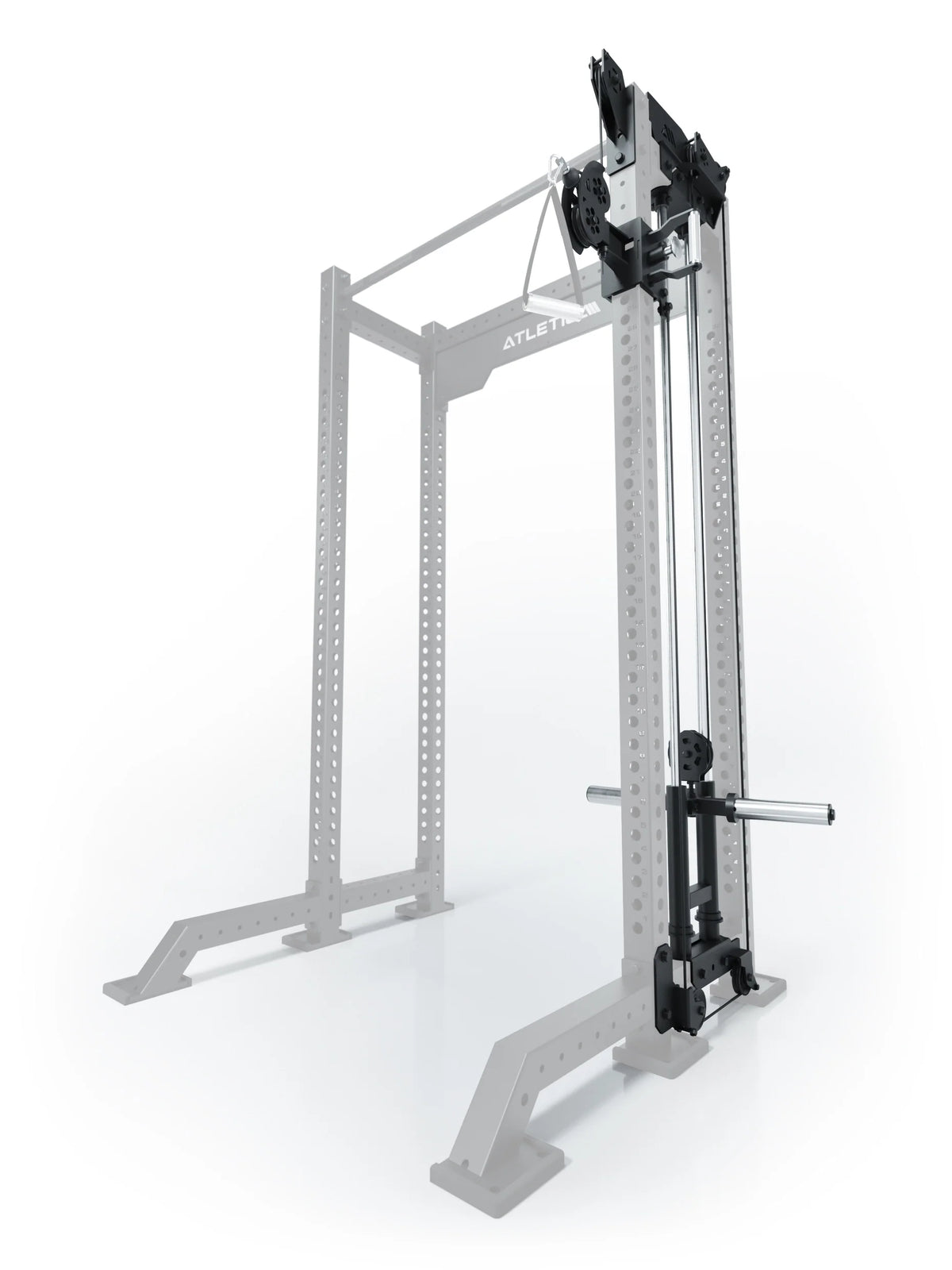 R8 Bradley Plate Loaded Cable Pulley Attachment, right, 16.5" depth, with weight plate holders, position 1