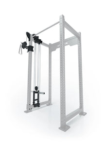 R8 Bradley Plate Loaded Cable Pulley Attachment, left, 30.5" depth, with weight plate holders, Position 1