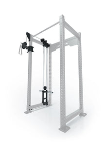 R8 Bradley Plate Loaded cable pulley attachment, left, 30.5" depth, with weight plate holders, Position 2