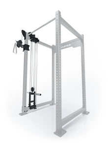 R8 Bradley Plate Loaded cable pulley attachment, left, 43" depth, with weight plate holders, Position 1