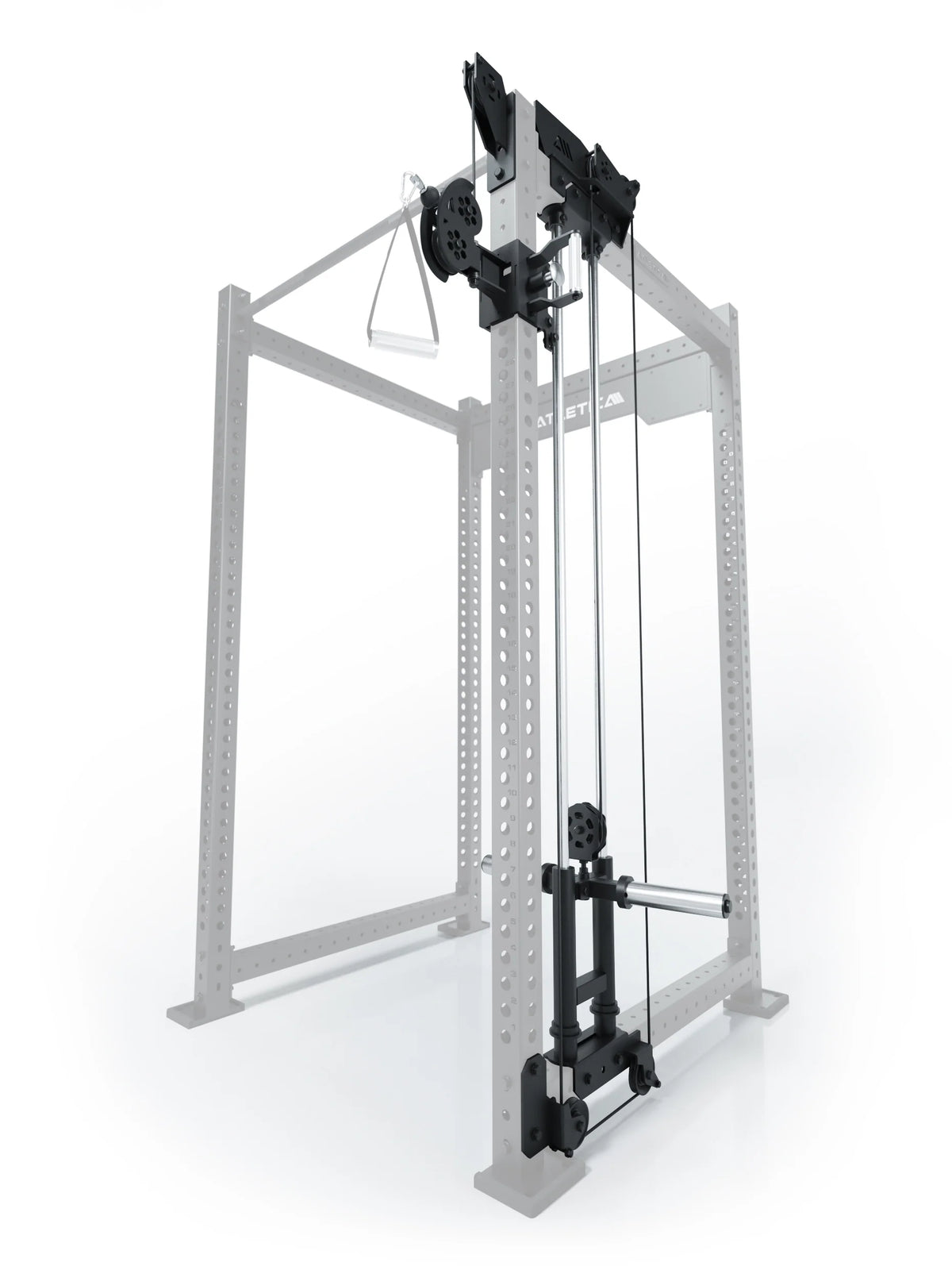 R8 Bradley Plate Loaded Cable Pulley Attachment, right, 43" Depth, with Weight Plate Holders, Position 1