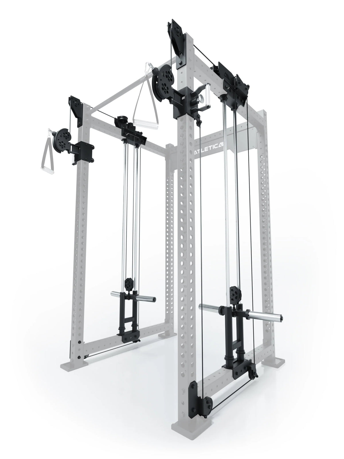 Atletica R8 Bradley plate loaded dual cable attachment, 43-inch crossbar, position 2