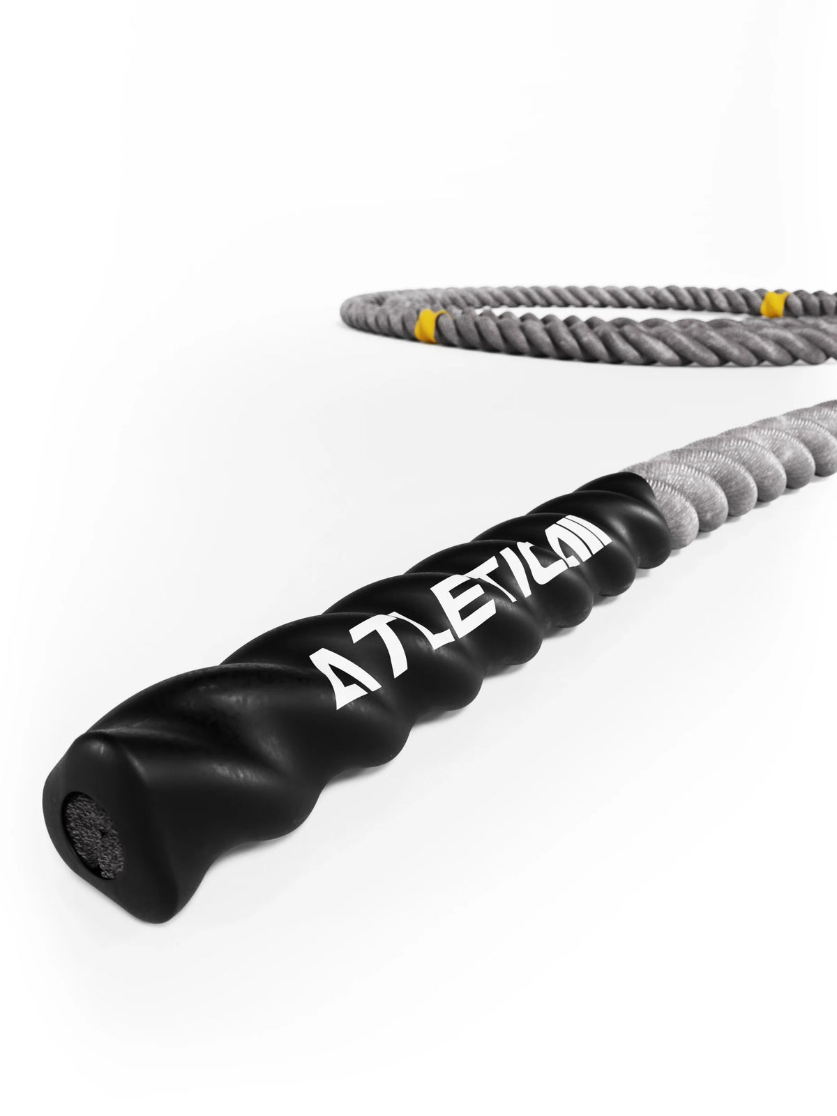 Atletica HRX Power Rope 50 ft with ergonomic black handle detail with logo
