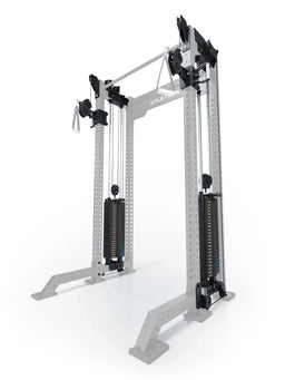 R8 Bradley Cable Pulley Attachment 16.5" Crossbar on the Power Rack - with integrated 500 lb plug-in weights