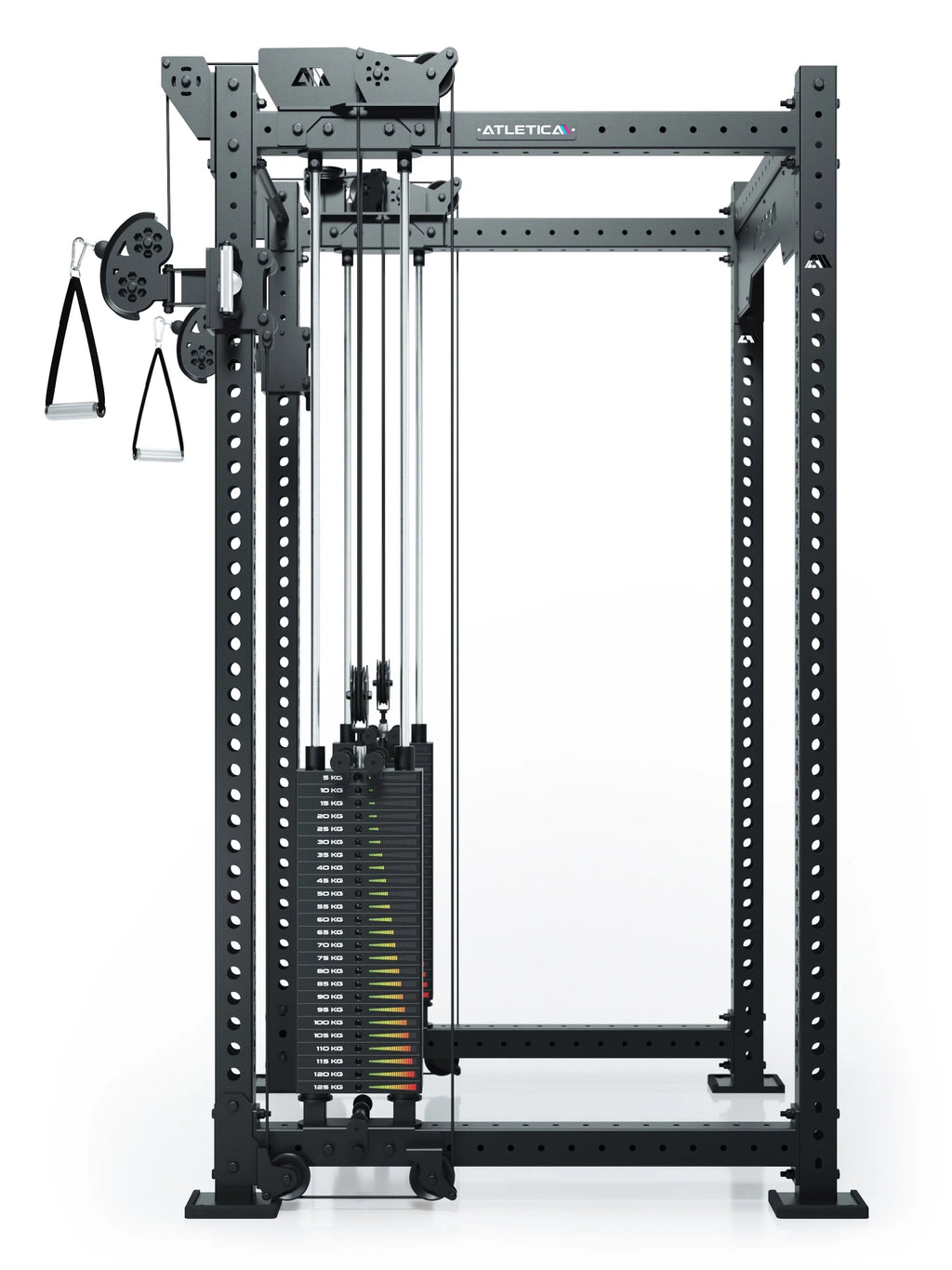 R8 Bradley Cable Attachment 43" Crossbar on the Power Rack - with Integrated 500 lb Cable Pulley, Upper Pulleys