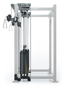 R8 Bradley 500 lb Weight Stack Upgrade - Cable Attachment 43" Crossbar at the Front of the Power Rack