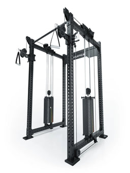 R8 Bradley 500 lb weight stack in the center - Upgrade Cable Attachment 43" Crossbar, with adjustable rope handles