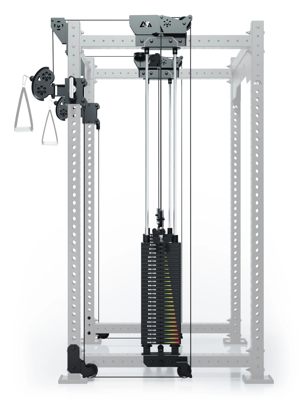 R8 Bradley 500 lb weight stack Upgrade - Cable Pulley Attachment 43" Crossbar in the middle of the Power Rack