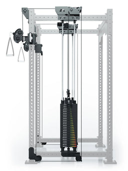 R8 Bradley 500 lb weight stack Upgrade - Cable Pulley Attachment 43" Crossbar in the middle of the Power Rack