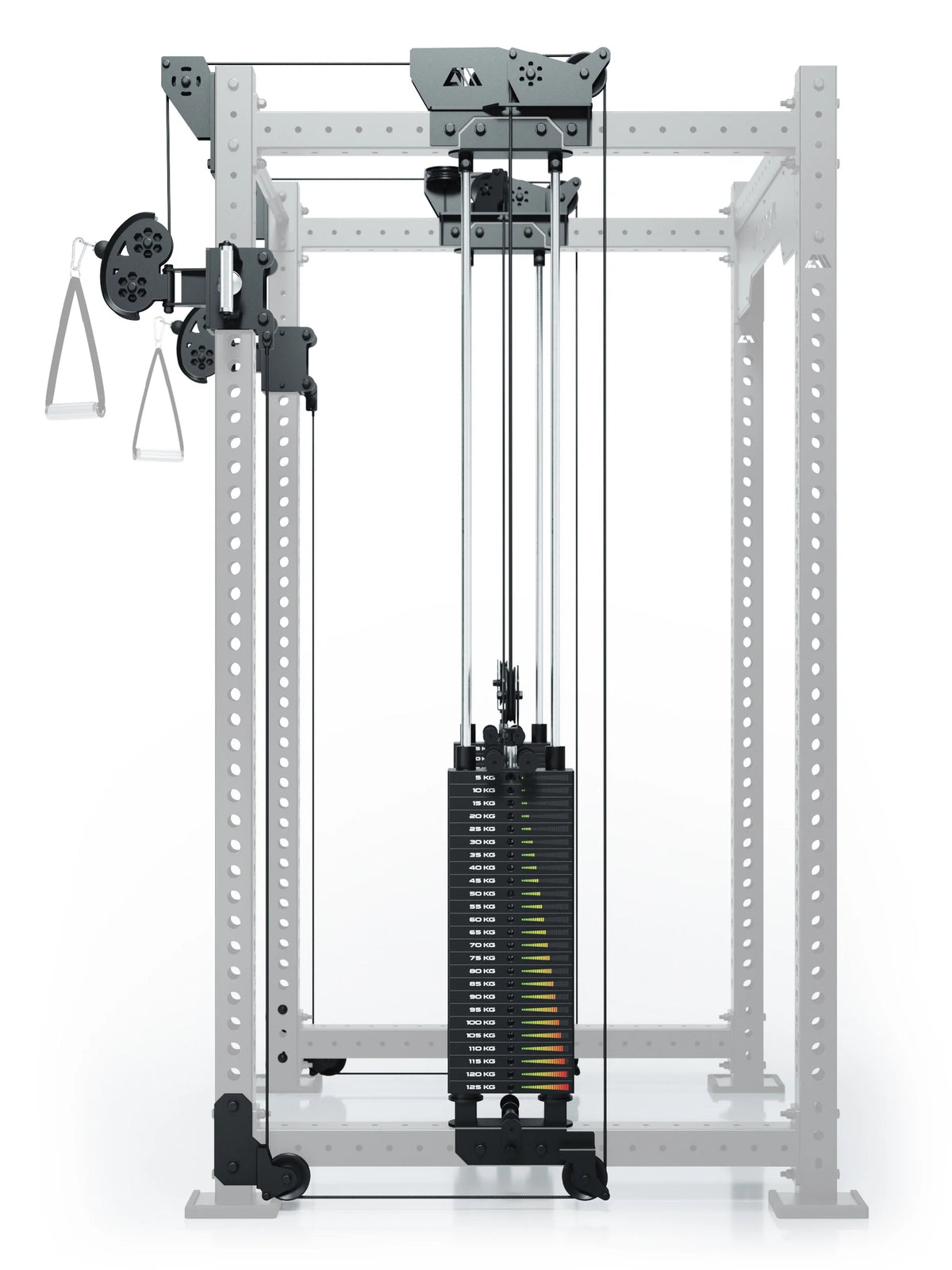 R8 Bradley 500 lb weight stack Upgrade - Cable Pulley Attachment 43" Crossbar in the middle of the Power Rack
