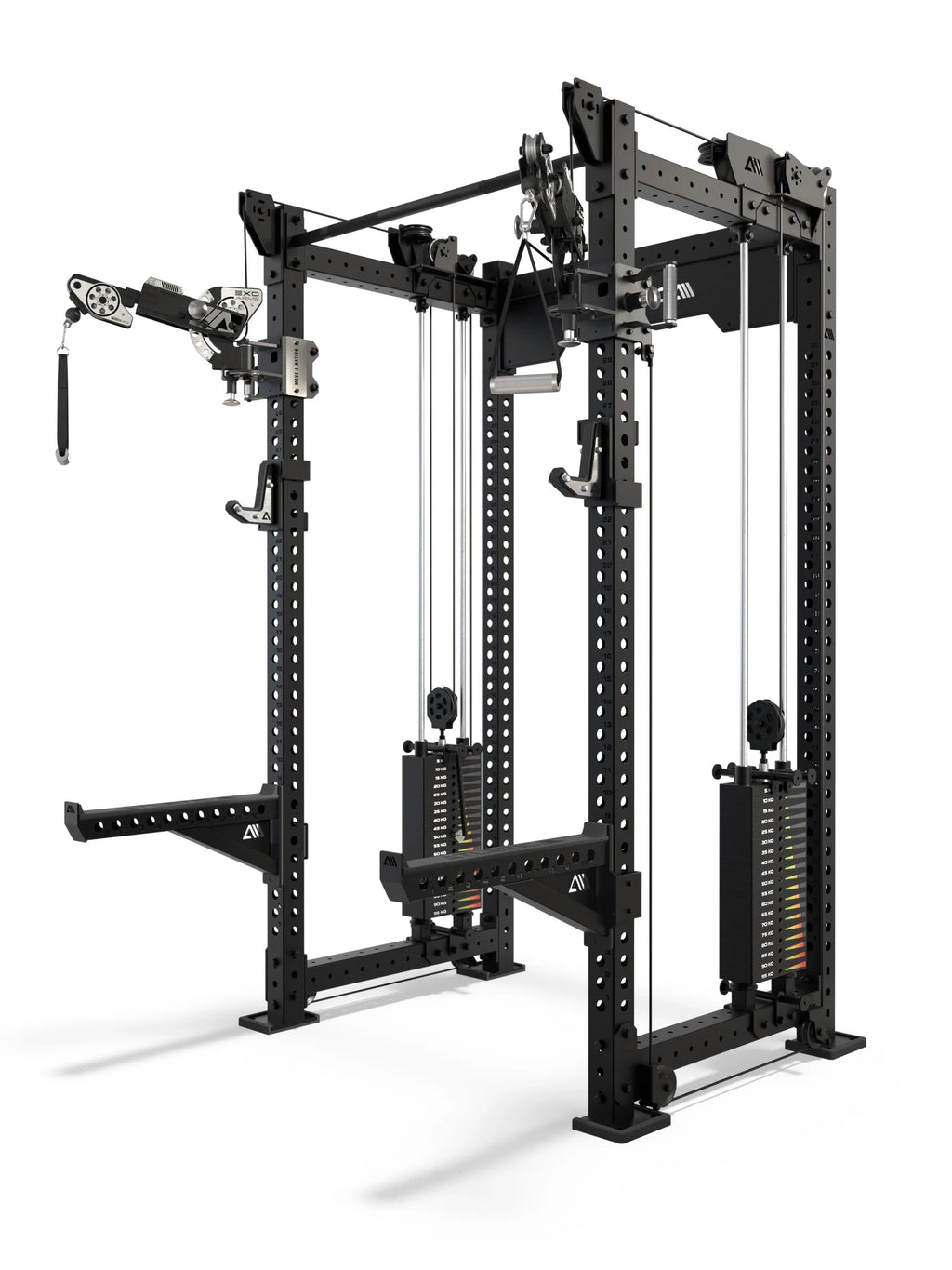 Atletica R8 Bradley EXO Power Rack with 380 lb weight stack, 30.5" crossbar depth and adjustable EXO Arms