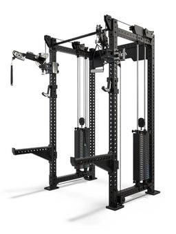 R8 Bradley EXO Power Rack with 500 lb Weight Stack, 30.5" Crossbar Depth and Adjustable EXO Arms