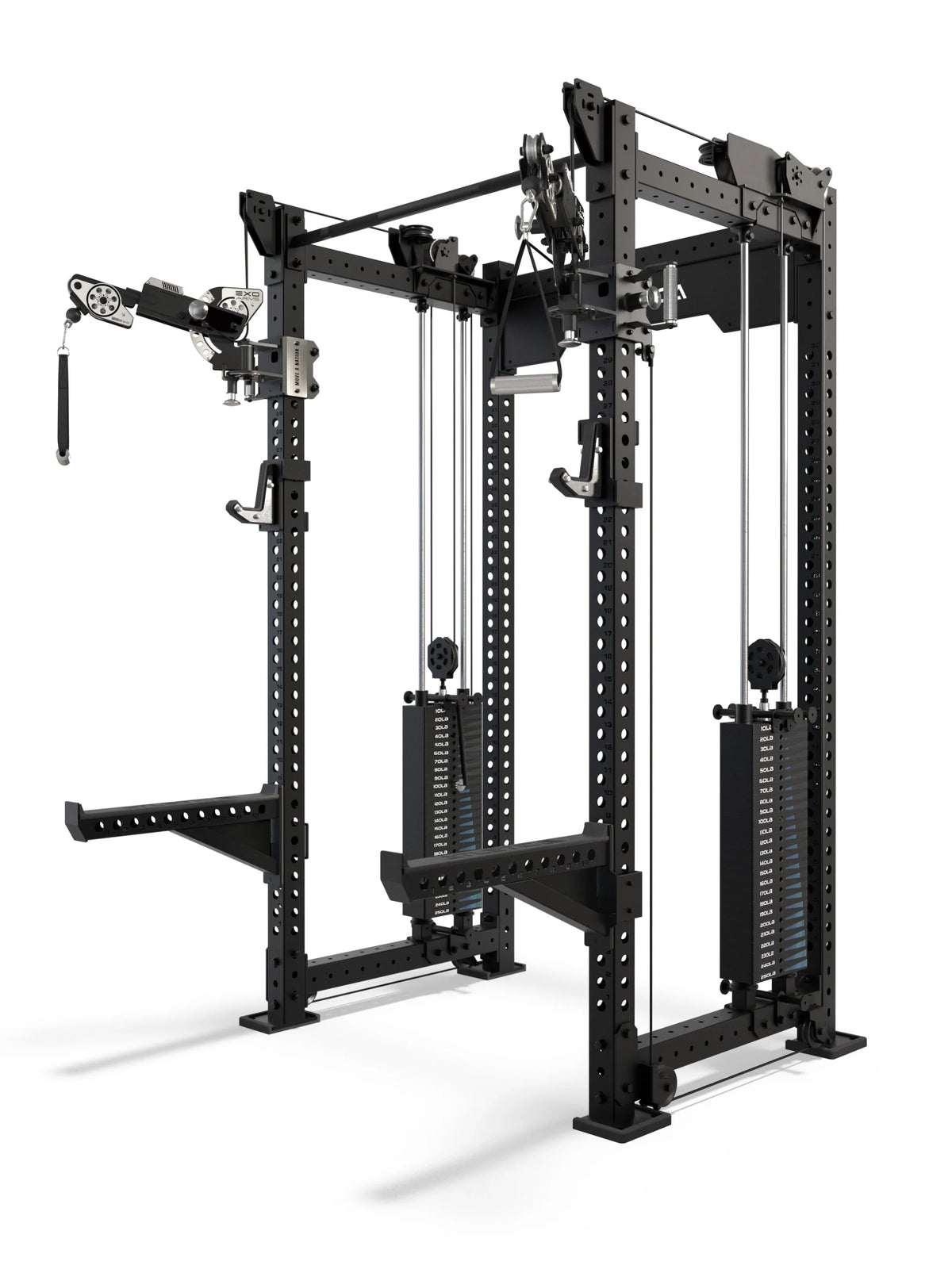 R8 Bradley EXO Power Rack with 500 lb Weight Stack, 30.5" Crossbar Depth and Adjustable EXO Arms