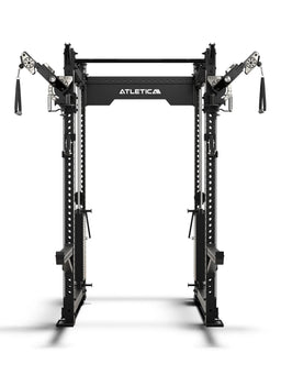 R8 Bradley EXO Power Rack with 380 lb Weight Stack, 43" Crossbar Depth and Adjustable EXO Arms