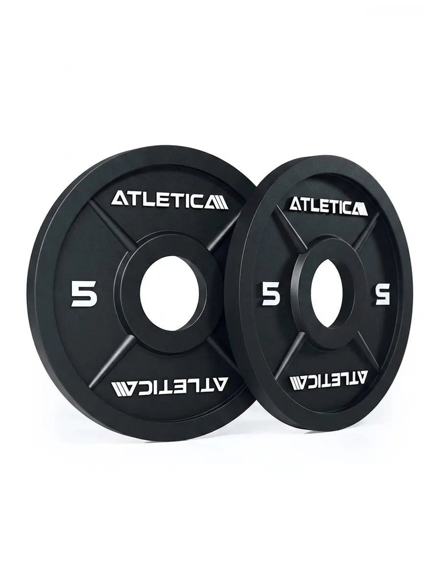 Iron Plates - Two Black Cast Iron Weight Plates, 5 lb each, for Strength Training