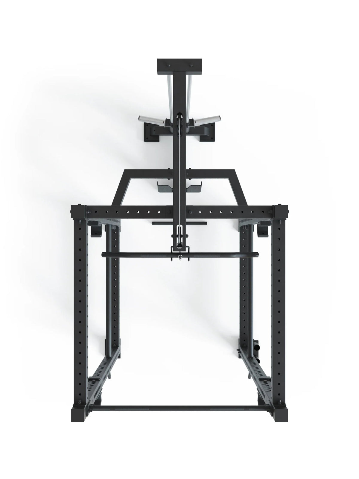 Power Rack R8-Blaster with Lat Pulldown – top view of the cage