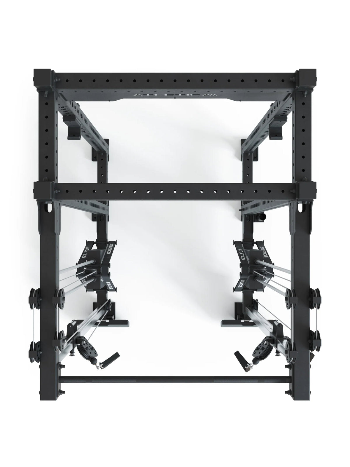 R8 Duality - Black Power Rack, Functional Trainer, Weight Plate Holder