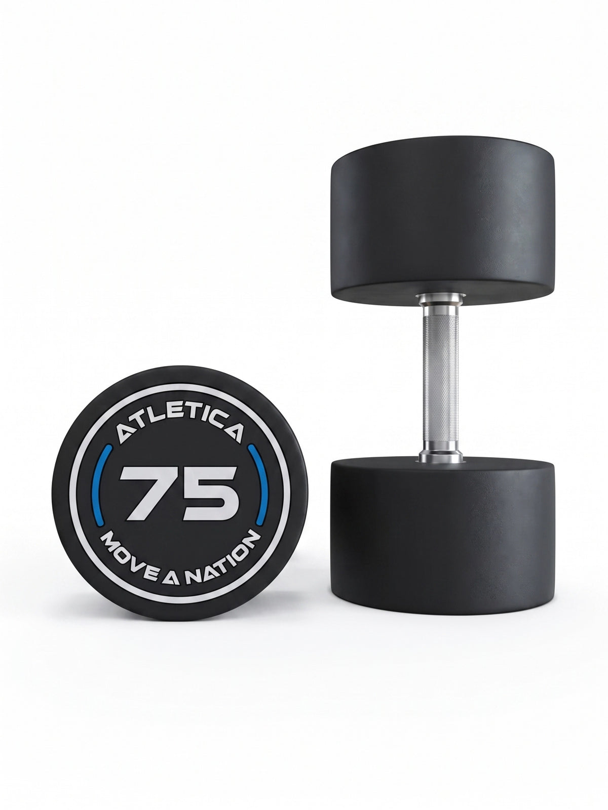 Round Dumbbells PRO 75 lb Pair with knurled grip