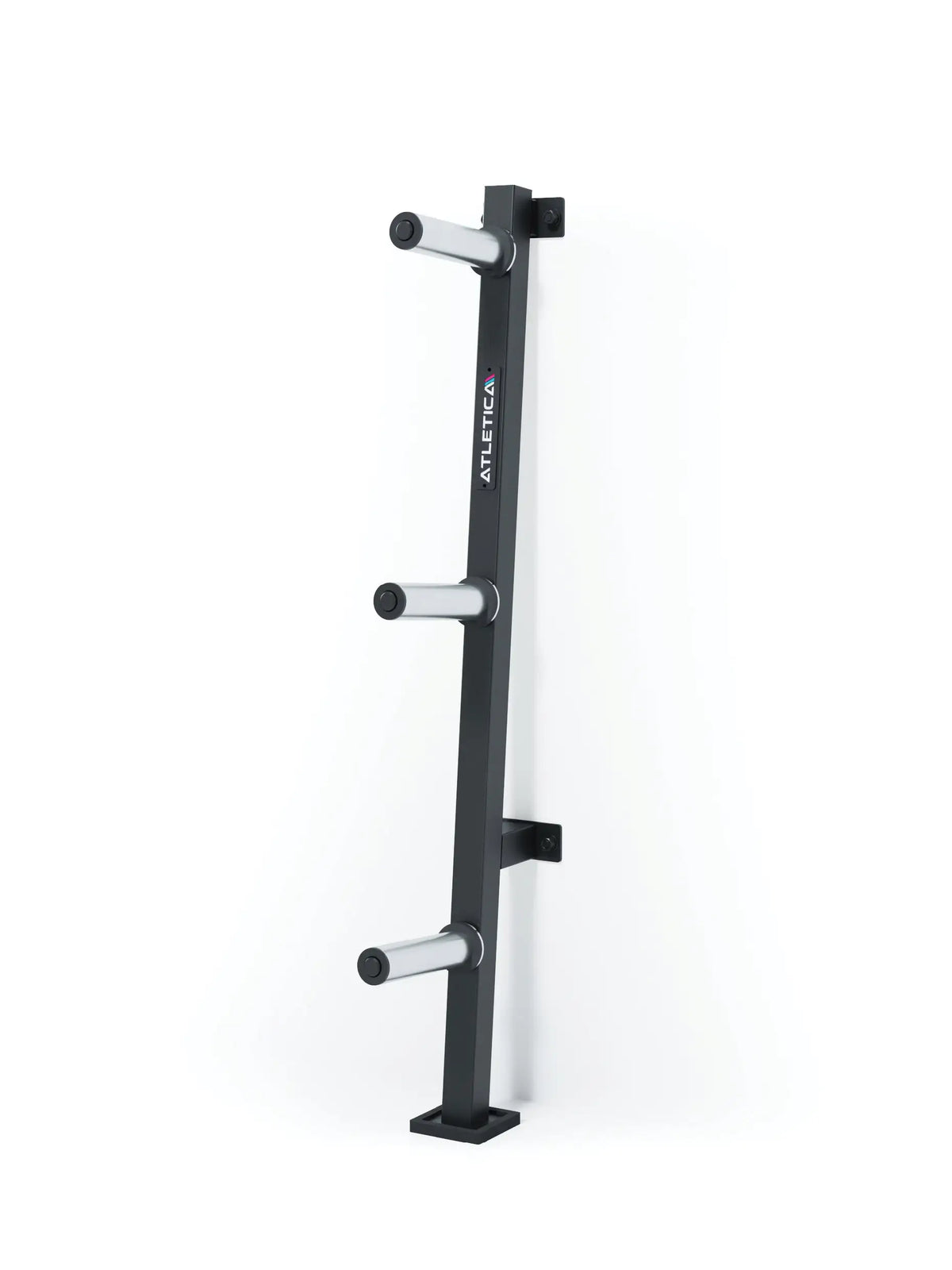 Weight Plate Holder wall mount with three silver holders – for space-saving storage on the Power Rack