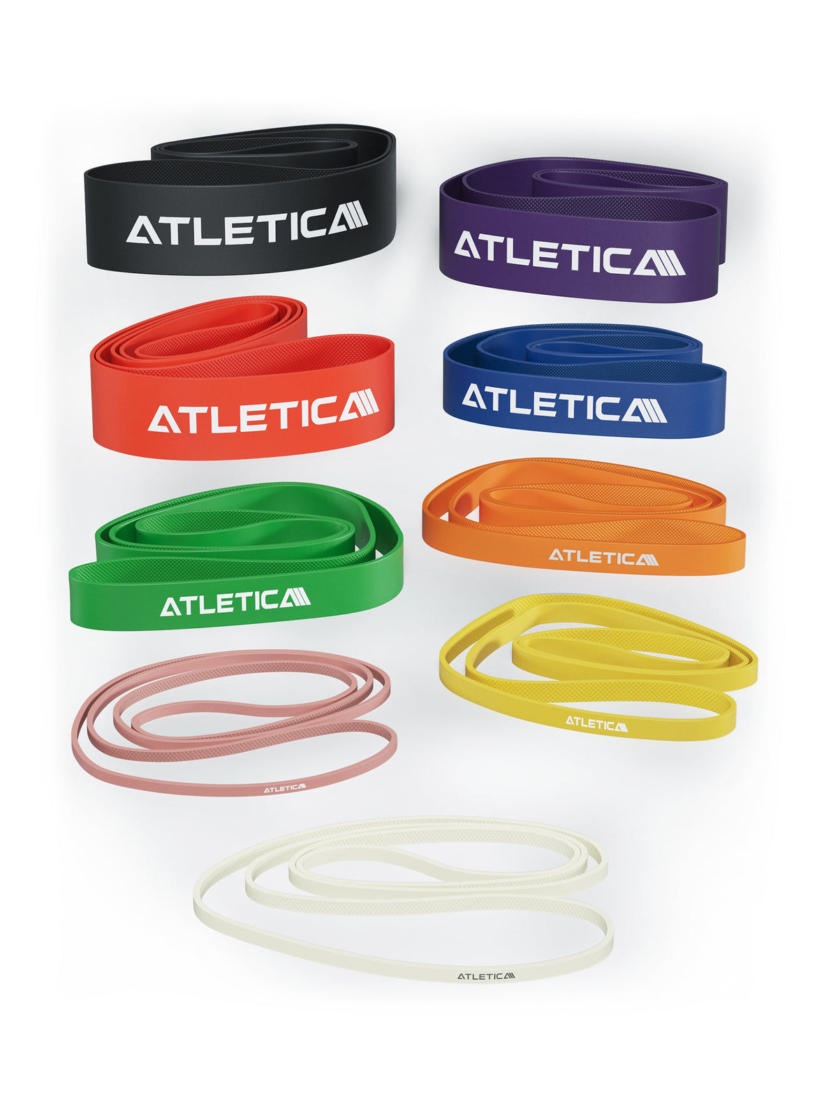 Atletica resistance bands full set of 9 bands in all colors