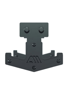 Atletica Barbell Storage - Black Metal Bracket, Four Screws Visible, Robust Construction