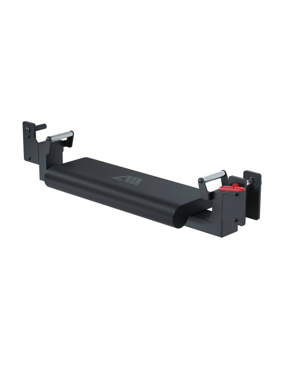 Atletica R8 Hip Thruster Pad mounted on the Power Rack lateral application – for hip thrusts and glute training