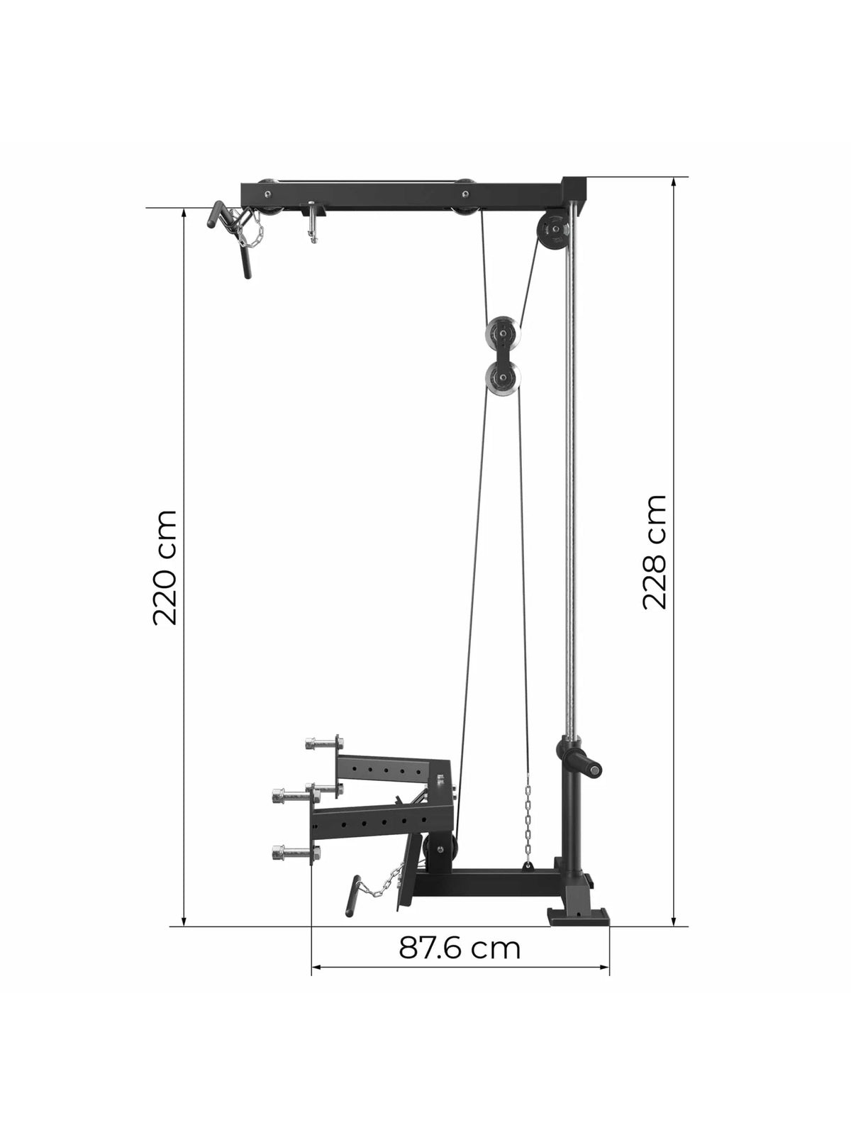 R8 Lat Pulldown with low row for Power Rack – 145 lb dead weight