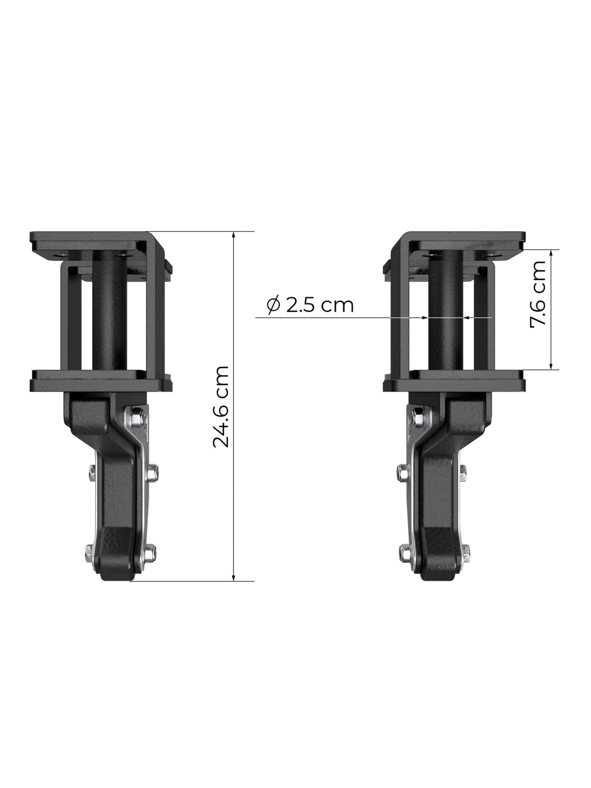 R8 J-Hooks Type 4 as a pair with solid hook shape – for secure barbell storage and quick height adjustment on the Power Rack