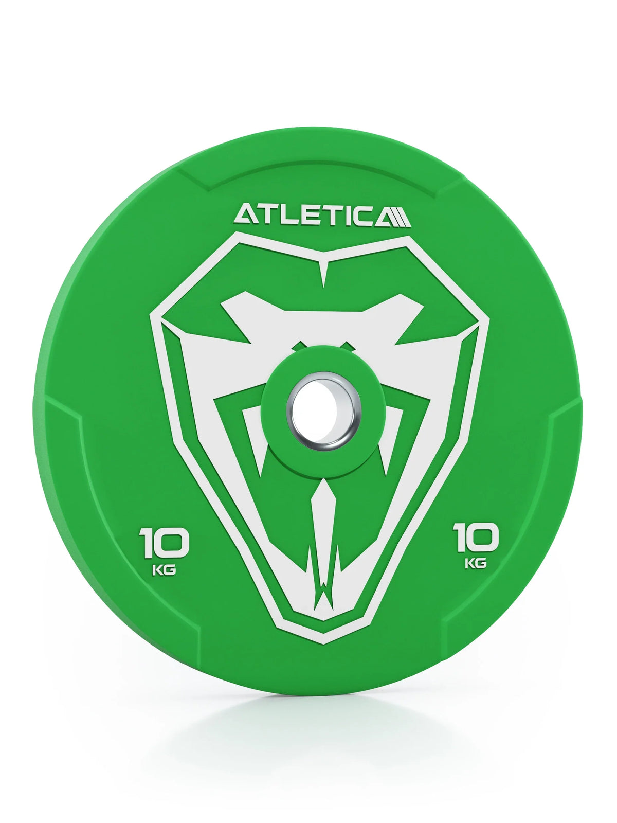 Animal Bumper Plates - green weight plate, 25 lb, central metal ring