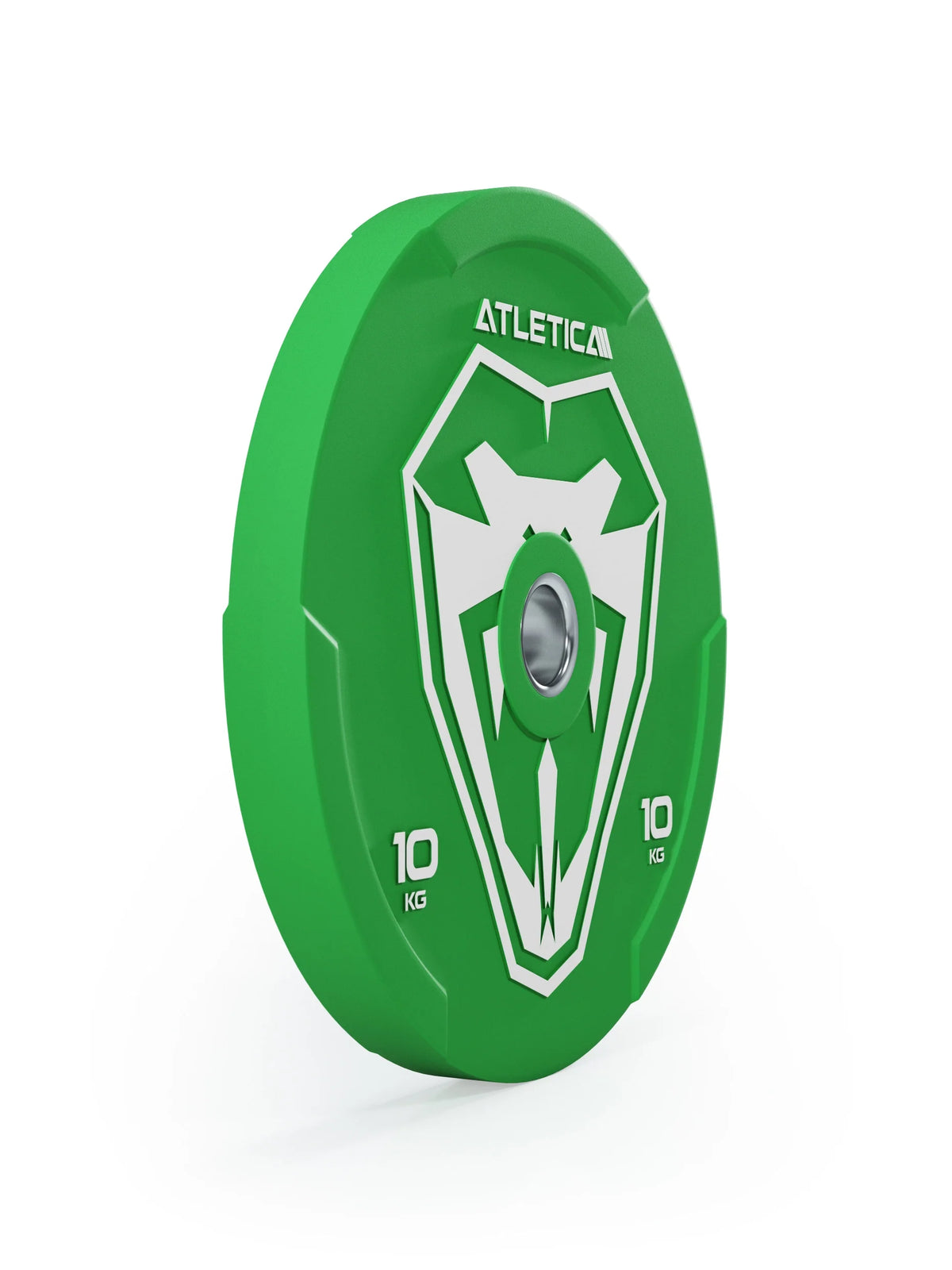 Atletica Animal bumper plate 22 lb, green, side view