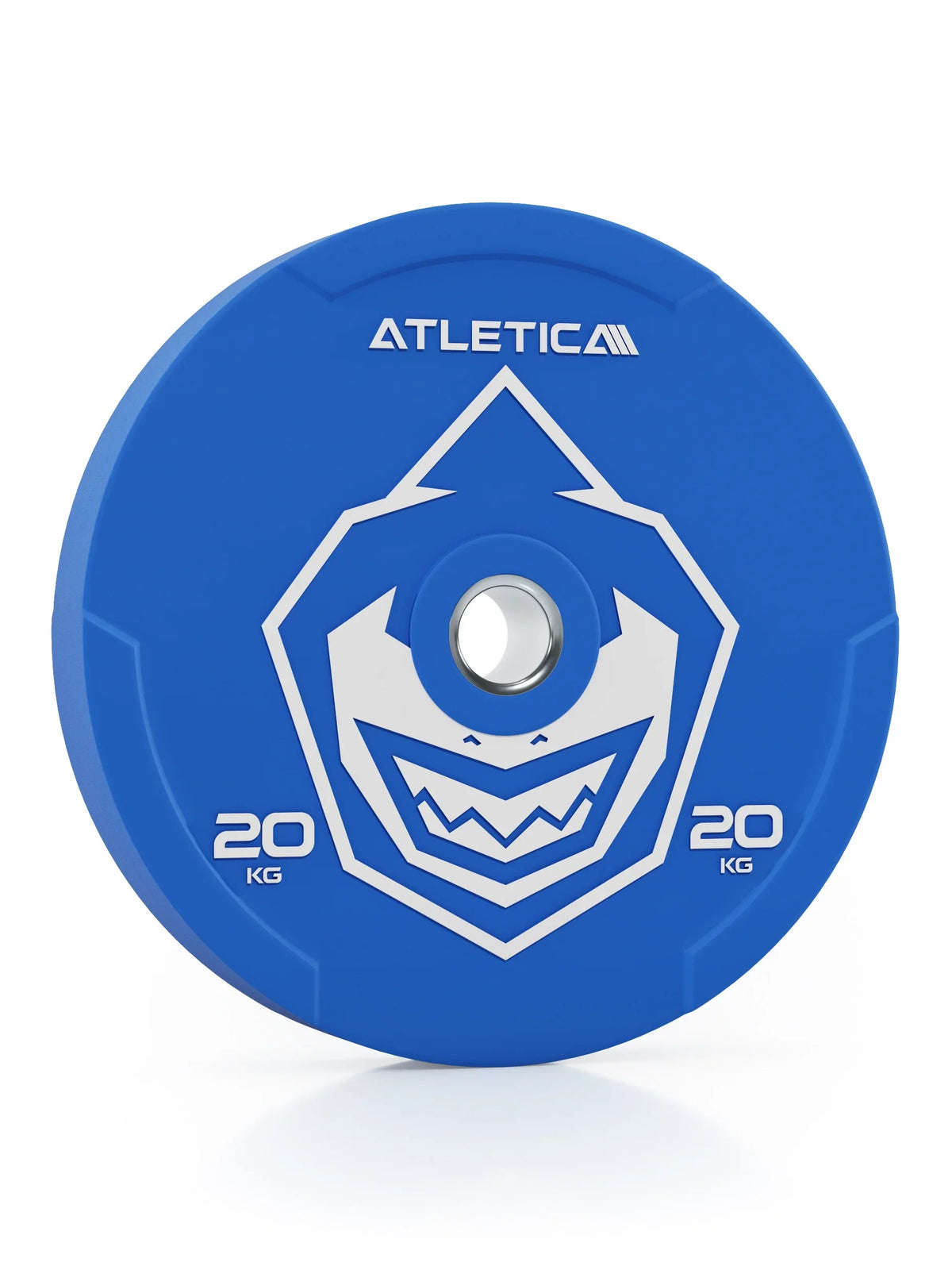 Animal Bumper Plates 45 lb - blue weight plate 45 lb, white logo, central metal ring