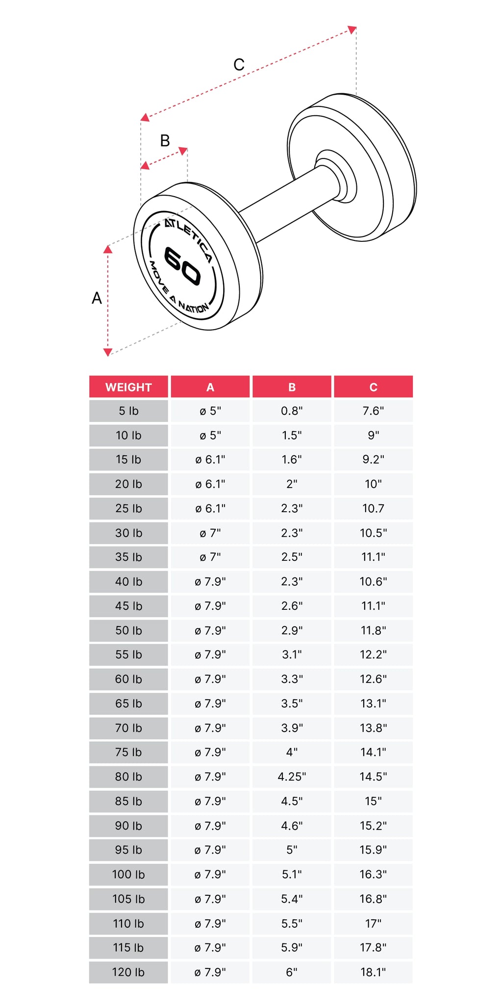 Atletica Round Dumbbells PRO Set 1 Beginner 5 to 25 lb with Black Dumbbells