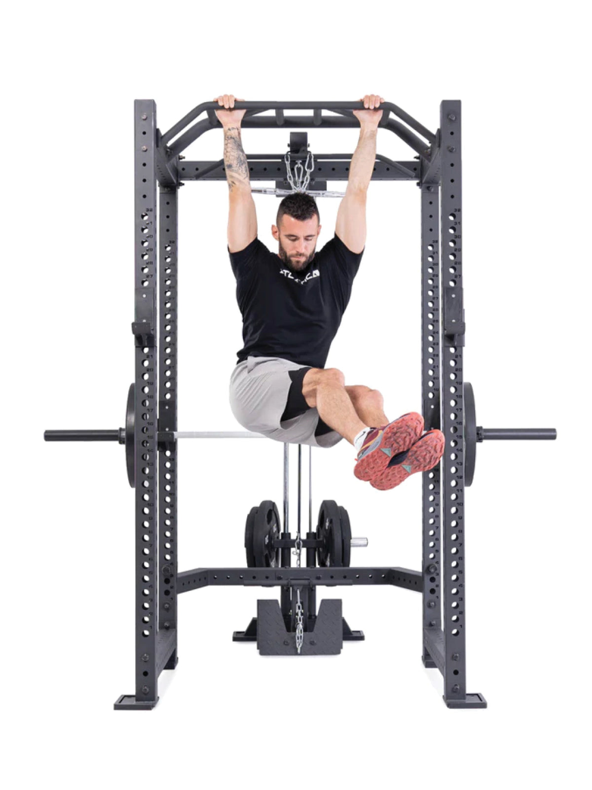 R8 Hawk Set - Pull-Ups on Power Rack, Legs Bent
