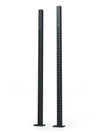 R8 Colored Uprights - two black steel posts with hole grid, square base