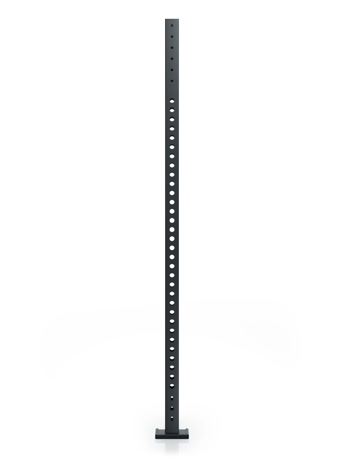 R8 Colored Uprights 89" - Black fitness post with hole grid, square foot