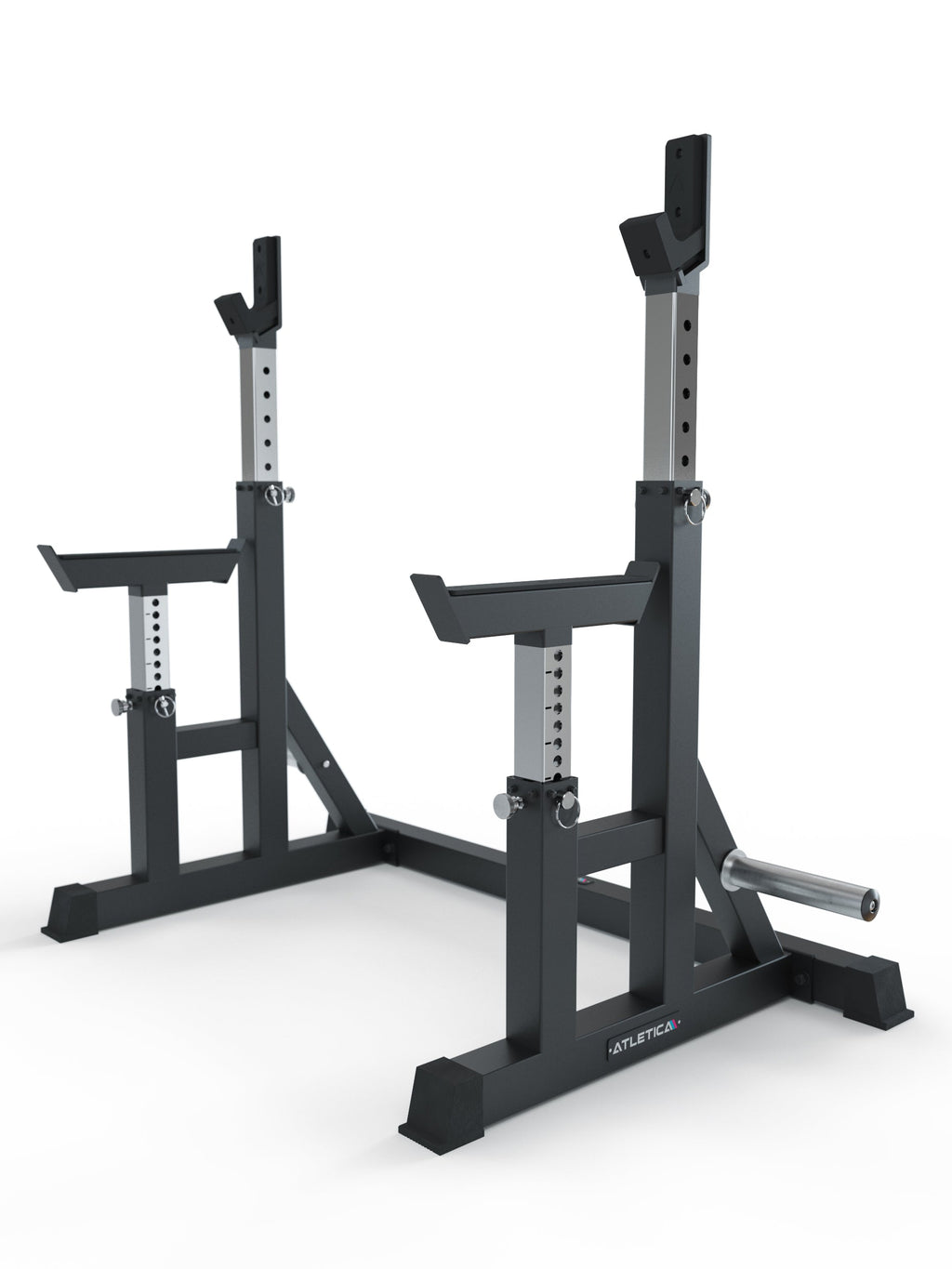 Atletica Dome adjustable squat stand with barbell rests and sturdy base