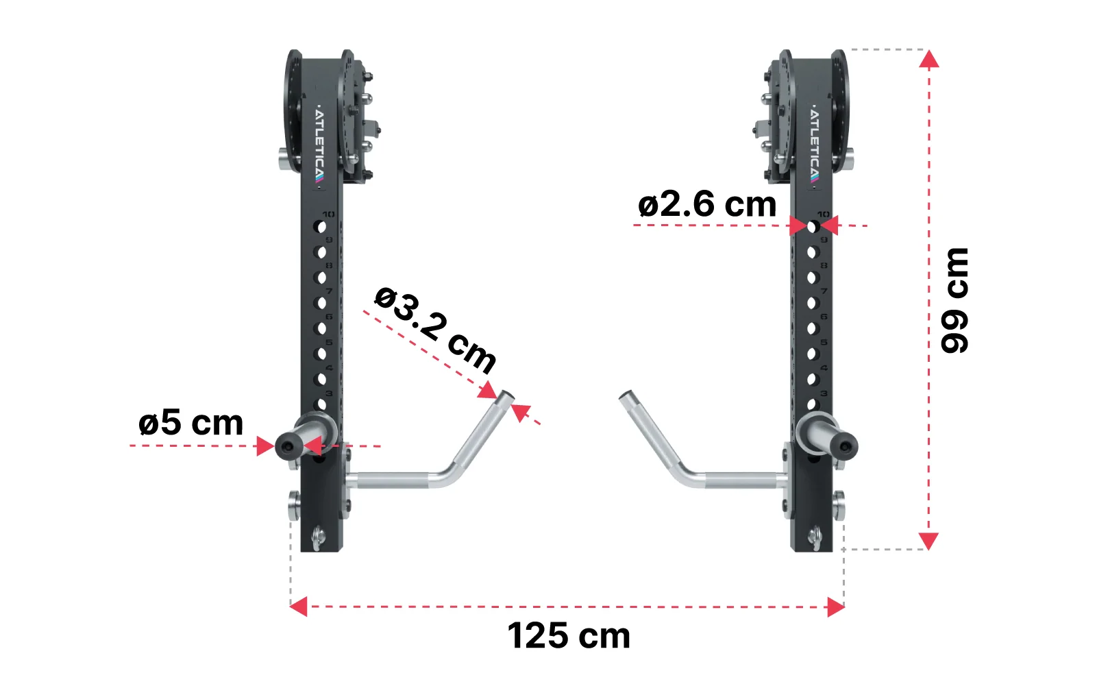 R8 Jammer Arms: Dimensionen