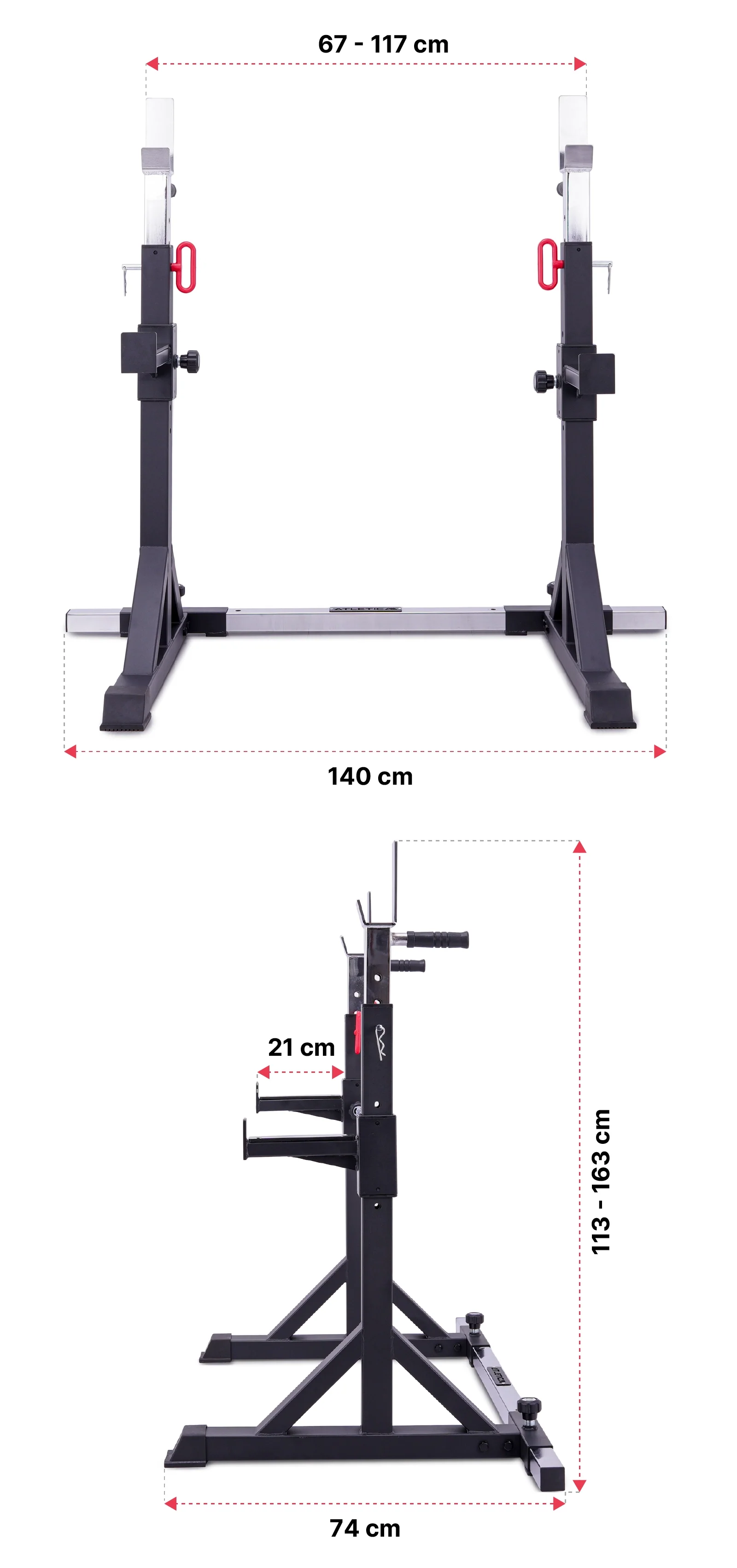 Free Stands Squat Rack: Dimensionen