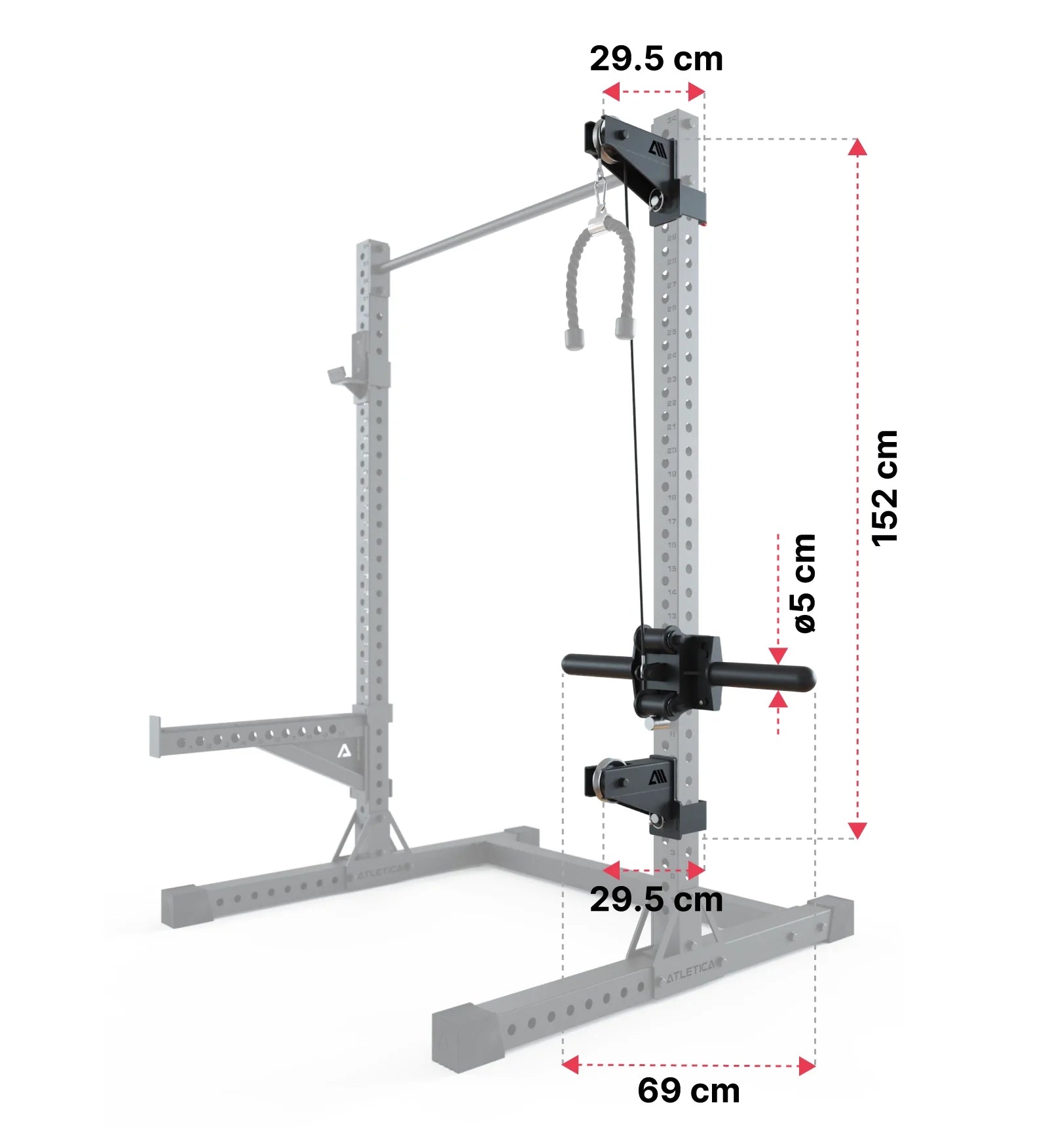 R7 Plate Load Power Rack: Dimensionen