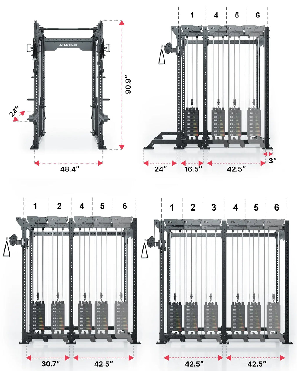 R8 Bradley - cable pulley attachment on Power Rack, 190 lb weight stack, pulleys